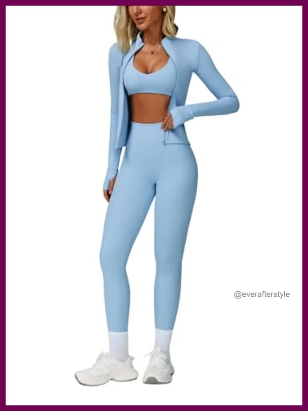 2 Piece Tracksuit Zip Jacket High Waist Leggings
